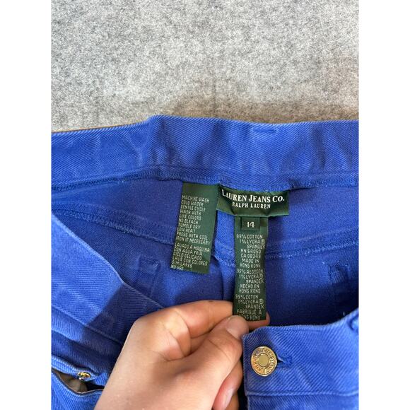 VINTAGE Lauren Jeans Co Ralph Lauren Jeans Womens Size 14 Blue High Rise Y2K - Picture 8 of 9